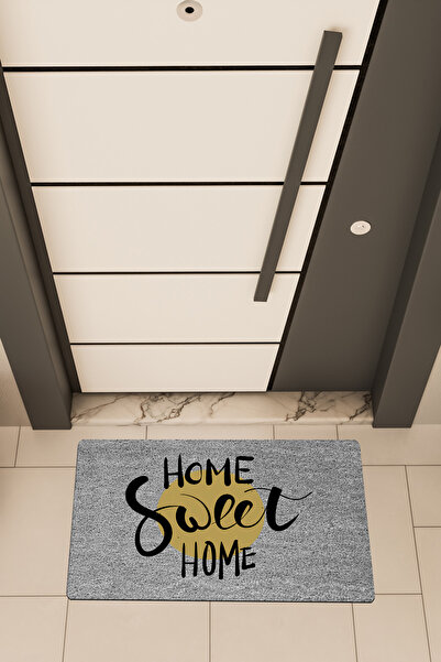 Dormot High Quality Digital Printing Gray, Patterned Home Sweet Themed Door Mat