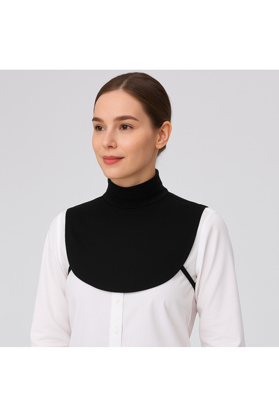Merve Nayir Hijab Combed Cotton Black Neck Collar