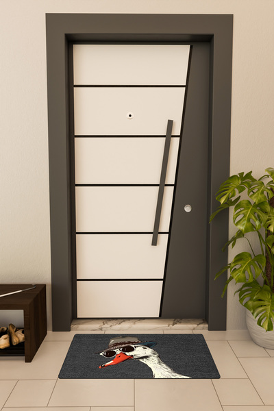 Dormot High Quality Digital Printing Black, Shady-Themed Door Front Mat