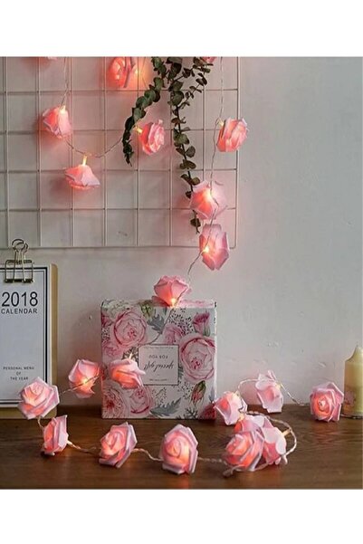 Brokoli Home 2,5 Metre Gül Tasarım Dekoratif Işık Zinciri 20 Adet gül Romanti...