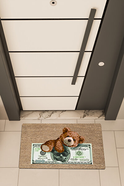 Dormot High Quality Digital Printing Brown, Dollar Teddy Bear Themed Door Mat