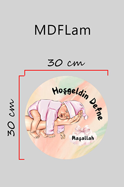 Dormot Dijital Baskı Desenli Ahşap Çocuk Odası, Bebek Odası, Kapı süsü, Duvar Süsü