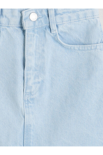 LC Waikiki Indigo Beli Ayarlanabilir Lastikli Kız Çocuk Jean Etek
