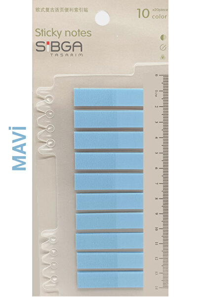 sibga tasarım Şeffaf Mavi Renkli Postit Post-it Post It. Kitap Ayracı Ayraç Postit Sticker Not Kağıdı 200 yaprak