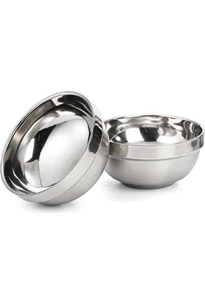 Bin Shihoun Set of 10 Lightweight Double-Wall Stainless Steel Bowls 13cm 250ml