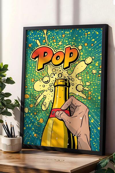 Saturn Bottle Opening Pop Art Framed Painting - Pop Art Poster Painting