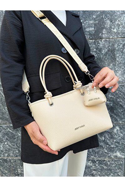 Just Polo حقيبة كتف أصلية من الجلد الناعم قابلة للتعديل بحزام عمودي متقاطع