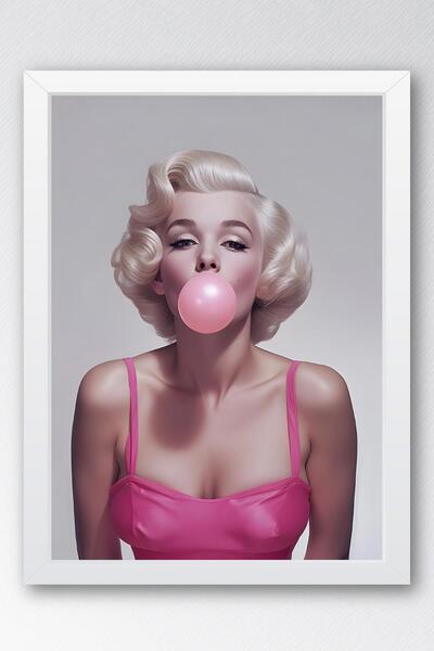 Saturn Chewing Gum Marilyn Monroe Modern Portrait Framed Painting - Pop Art Poster Painting
