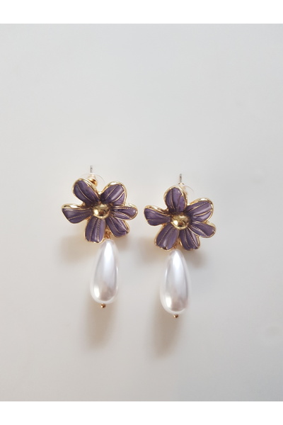 morjivert أقراط من اللؤلؤ البنفسجي