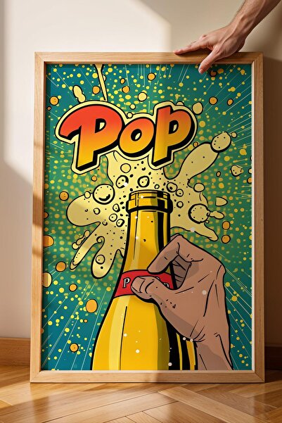 Saturn Bottle Opening Pop Art Framed Painting - Pop Art Poster Painting