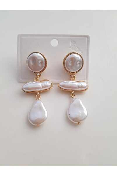 morjivert أقراط من اللؤلؤ الذهبي