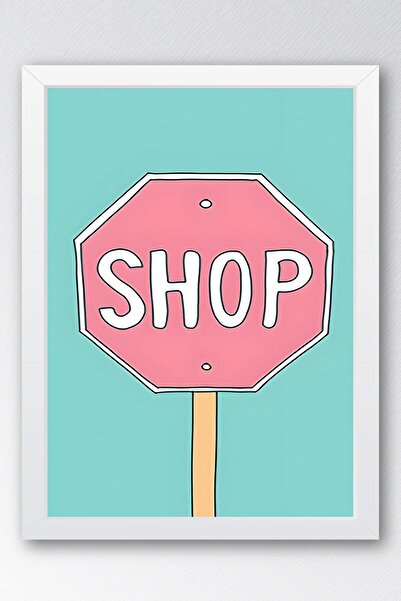 Saturn Shop Sign Framed Painting - Pop Art Poster Painting