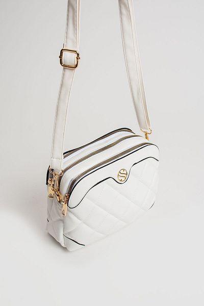 H&D COLLECTİON Women's Adjustable Cross Strap 4 Compartment White Shoulder and Crossbody Bag