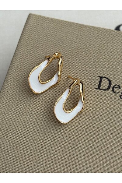 MioArt Asimetrik Küçük Boy Mineli Küpe