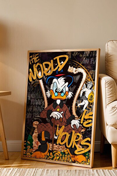 Saturn Scrooge Mcduck Unchangeable Uncle Framed Painting - Print Money Series Poster Painting