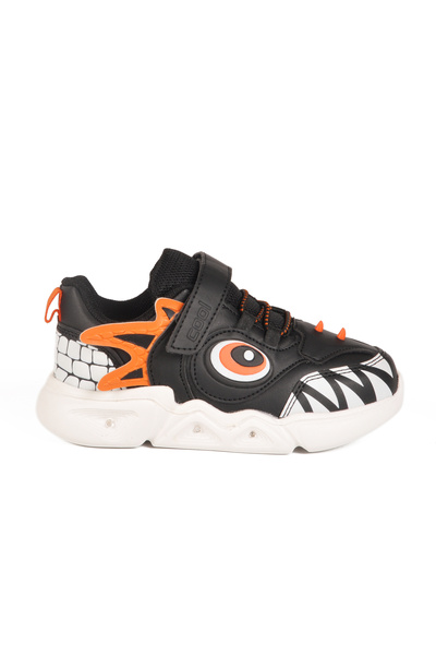 Cool Black Velcro Lighted Boys' Sports Shoes