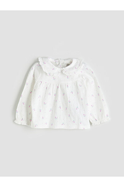 LC Waikiki Baby Collar Floral Baby Girl Blouse and Leggings 2-Piece