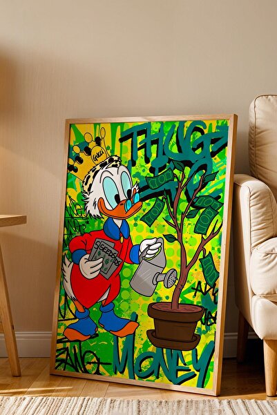 Saturn Scrooge Mcduck Unchangeable Uncle Framed Painting - Print Money Series Poster Painting