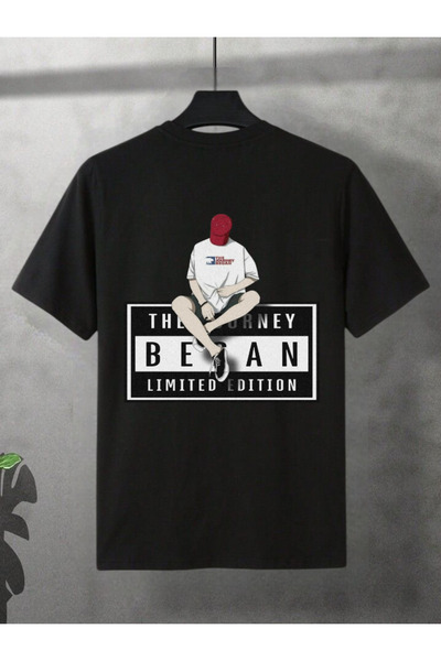 ELNOYA Unisex Black Oversize "Limited Addetion" Printed Crew Neck Comfortable T-Shirt