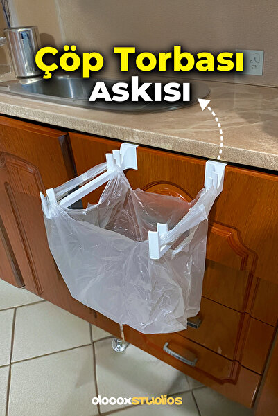 Docox Studios Pratik Çöp Torbası Askısı - Dolap ve Kapak İçi Kullanım