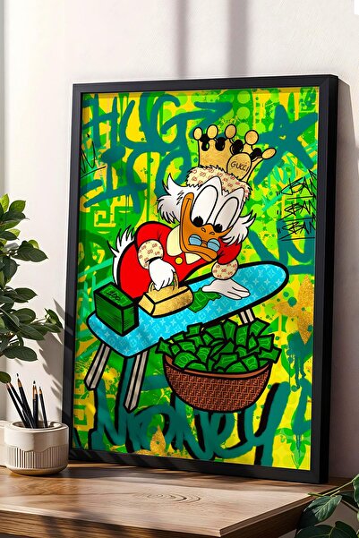 Saturn Scrooge Mcduck Unchangeable Uncle Framed Painting - Print Money Series Poster Painting