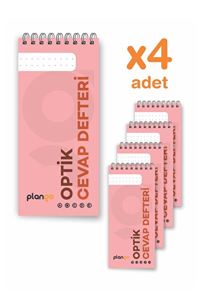Plango Optik Cevap Defteri PUDRA (4 Adet - 200 Sayfa) Sınava Hazırlık Optik F...