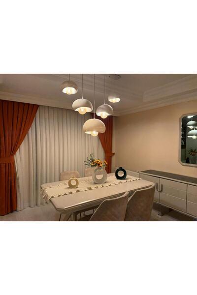 Limon 3D Desing 5 Li Sarkıt Avize Rustik 20-30-40 E27 Modern Avize Bohem Beton Görünüm (RUSTİK AMPUL.!)