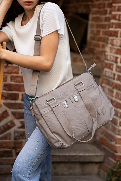 Çanta Trend Geantă de damă de dimensiuni mari, culoarea nurcii, cu compartime...