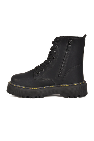 Aspor Black Emerald Lace-Up Zippered Women's Boots