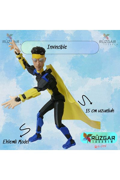 Rüzgar Tasarım Invincible (Mark Grayson) Figure Dummy 13 All Joints Movable Robot Dummy Action Figure Toy