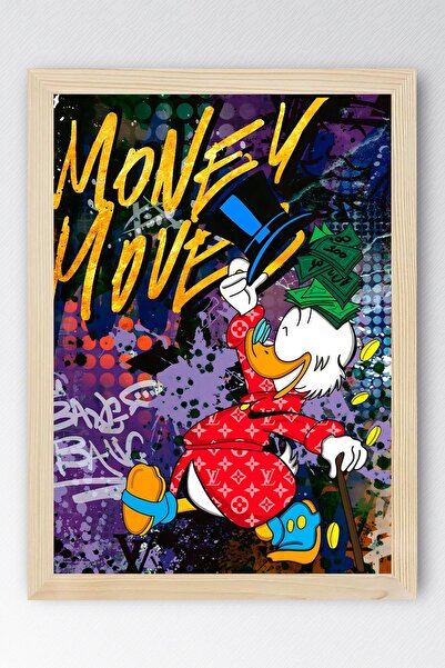Saturn Scrooge Mcduck Unchangeable Uncle Framed Painting - Print Money Series Poster Painting