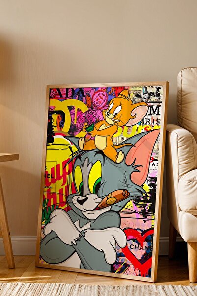 Saturn Tom ve Jerry Çerçeveli Tablo - Print Money Serisi Poster Tablo