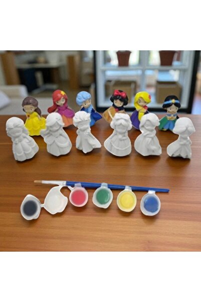 Home ZnCraft Okul Öncesi Eğitici Taş Boyama Seti Prensesler Serisi 6'li Set S...