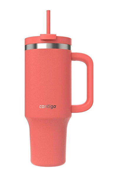 AyrStore Unisex Adult Streeterville Tumbler Insulated Water Bottle with Straw, 1.2L, Coral