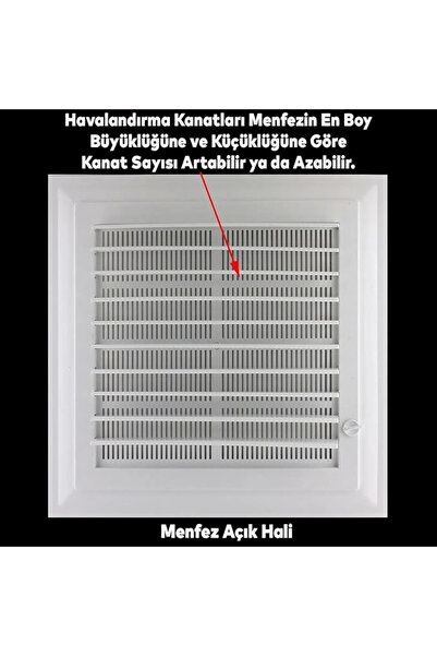 AyrStore Plastik Menfez 35x35 Cm Banyo / Wc Havalandırma Menfezi Panjur
