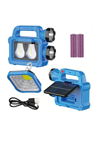 nelerbulurum ŞARJLI 6 MODLU GÜNEŞ ENERJİ PANELLİ BEYAZ VE SARI IŞIKLI 2400MAH...