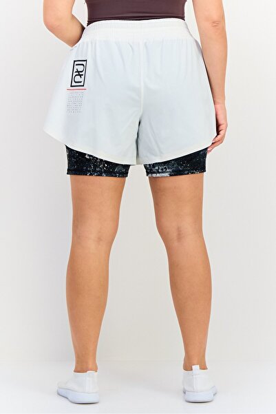 Reebok Women 2 In 1 Kickboxing Shorts, Chalk