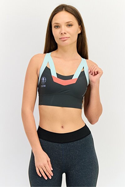 Reebok حمالة صدر رياضية غير مبطنة بشعار العلامة التجارية للنساء، متعددة الألوان