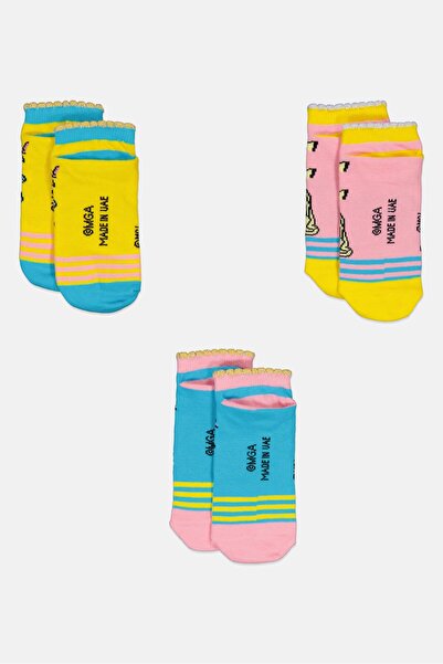 L.O.L. SURPRISE Kids Girl 3 Pairs Graphic Pattern Crew Socks, Multicolor