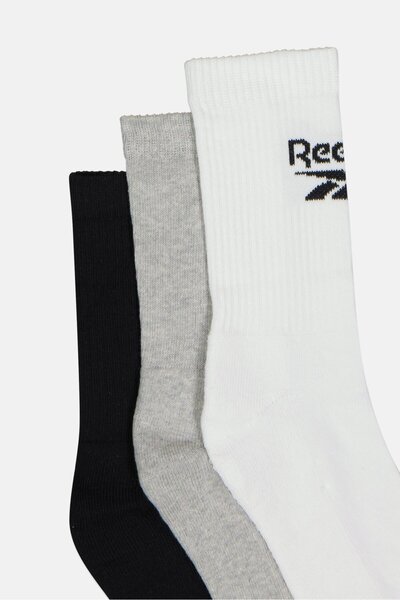 Reebok Men 3 Pairs Brand Logo Crew Socks, Multicolor
