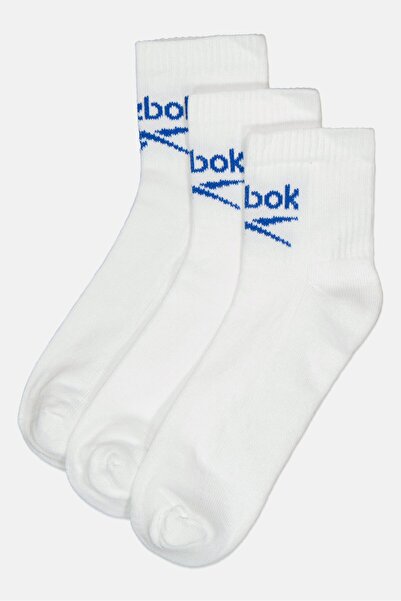 Reebok Men 3 Pair Brand Logo Ankle Socks, White