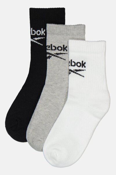 Reebok Men 3 Pairs Brand Logo Ankle Socks, Multicolor