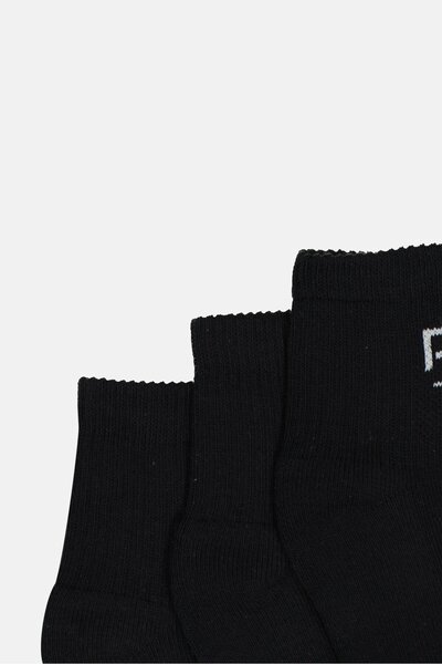 Reebok Men 3 Pair Brand Logo Ankle Socks, Black