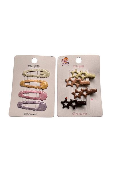 LETING 8 Pieces Hair Clips 2 Sets Different Shapes Colorful