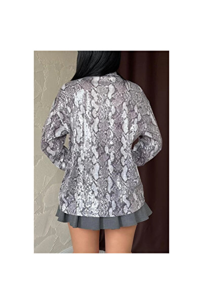 gl00my Fashionable Gray Glitter Shirt