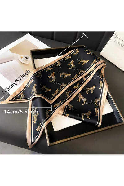LWP Shop Pandan Leopard Black Scarf
