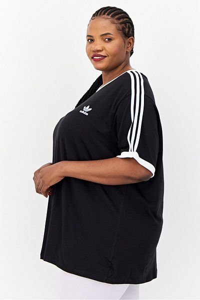 adidas Women Plus Size Short Sleeve Outdoor T-Shirts, Black