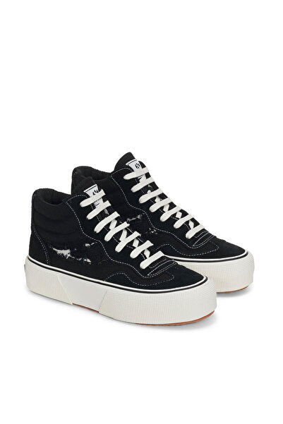 Superga 3141 REVOLLEY MID RIPPED Kadın Siyah Sneaker S6126TW-A6M