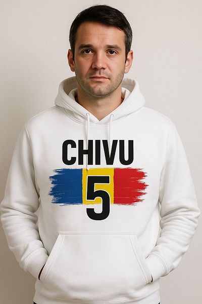 CLASSY.MODA Chivu Hoodie, Romania 5 Sweatshirt, Football Printed Hoodie, Hooded 3 Threads, Digital Printing