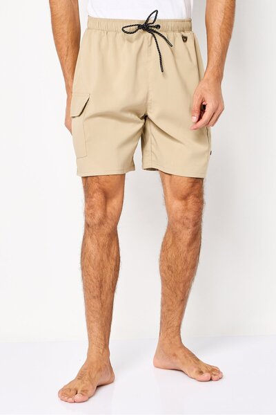 Motion Pro Men Brand Logo Board Short Swimwear, Khaki